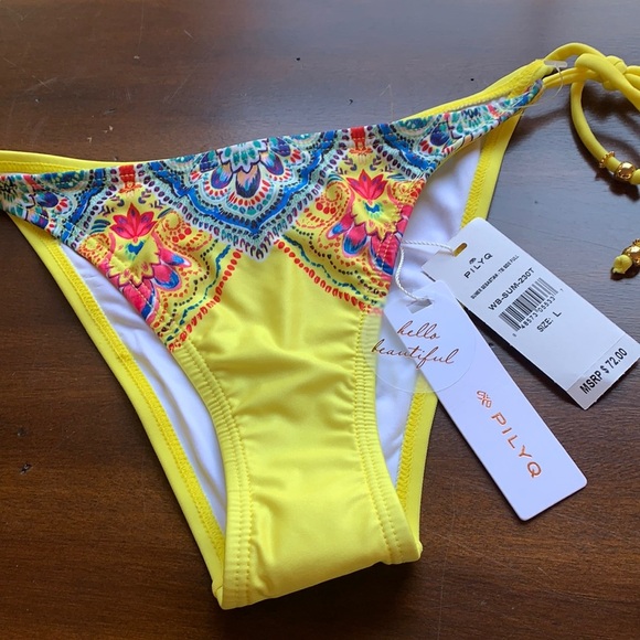 NWT PILYQ Sumer Sebastian Tie Full‎ Bikini Bottoms - Picture 5 of 11